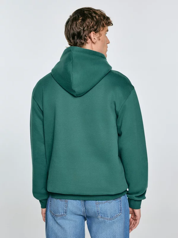 Bluza męska z kapturem z logo BIG STAR zielona Ashlyno 304