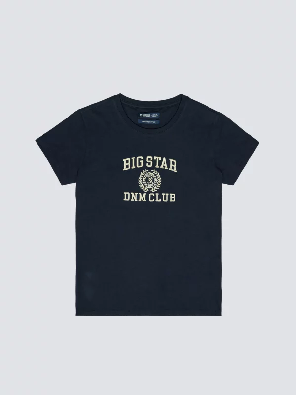 Koszulka damska z haftem granatowa Bensa 403