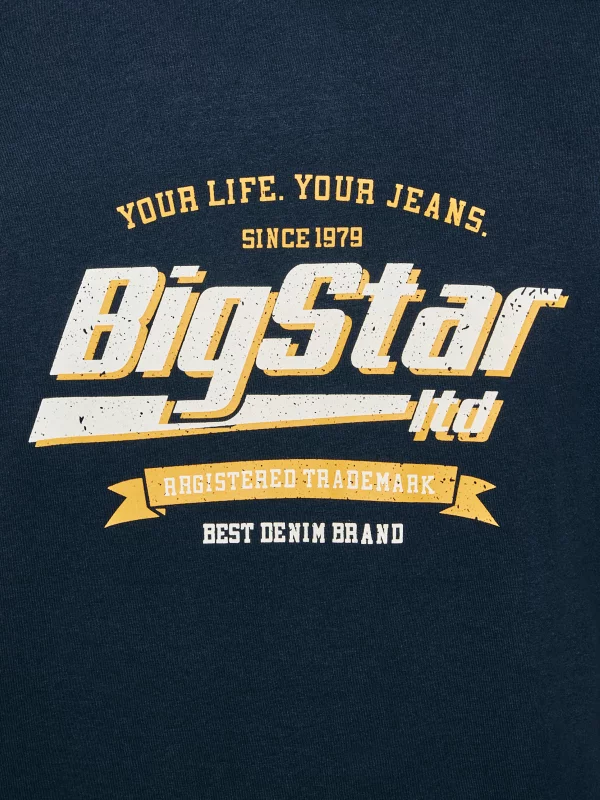 Koszulka męska z nadrukiem granatowa Briss 403