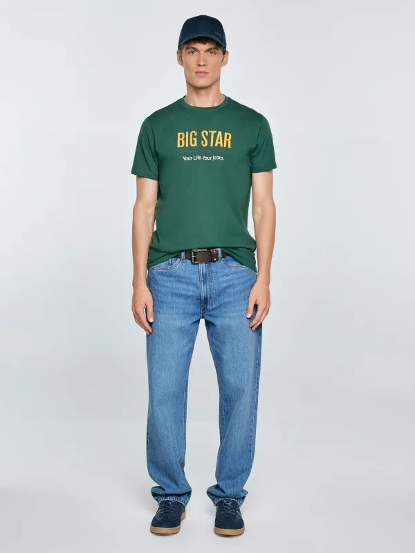 Koszulka męska o klasycznym kroju zielona Bruno 300