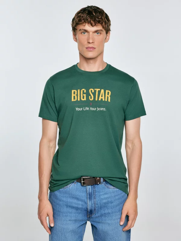 Koszulka męska o klasycznym kroju zielona Bruno 300