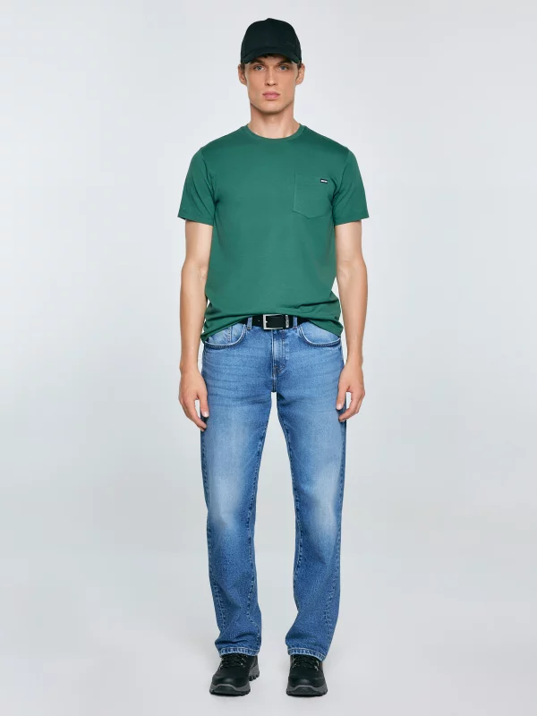 Koszulka męska z kieszonką zielona Carbon 304