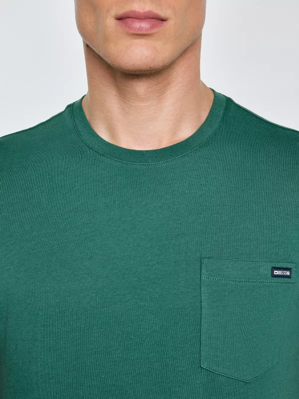 Koszulka męska z kieszonką zielona Carbon 304