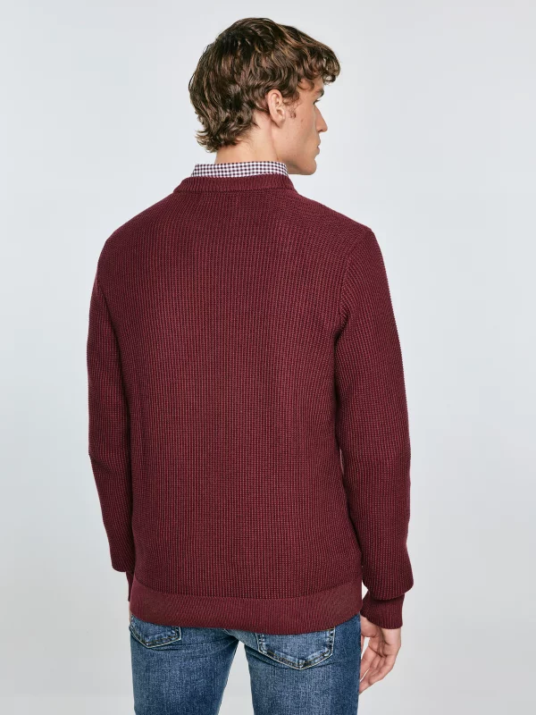 Sweter męski bawełniany bordowy Carlo 604