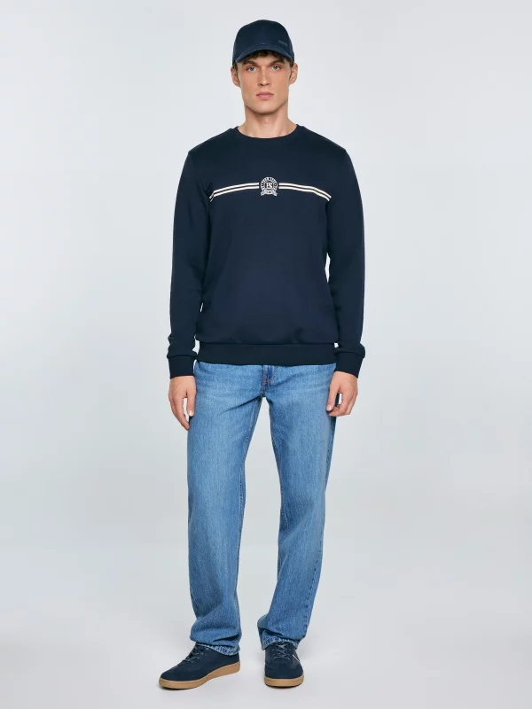 Bluza męska z haftem granatowa Daniel 403