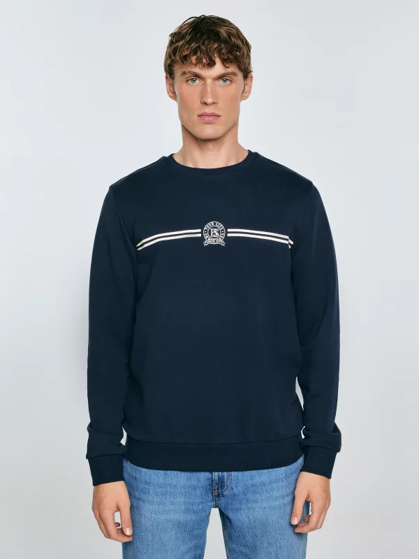 Bluza męska z haftem granatowa Daniel 403