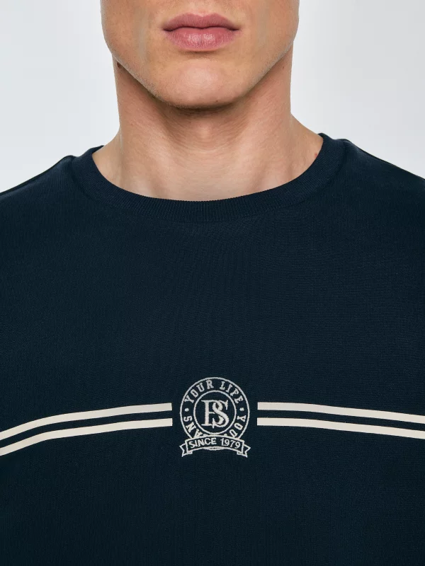 Bluza męska z haftem granatowa Daniel 403