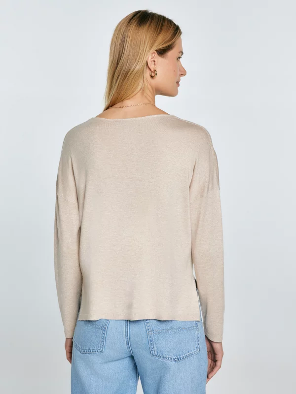 Sweter damski z wiskozy beżowy Faustii 801