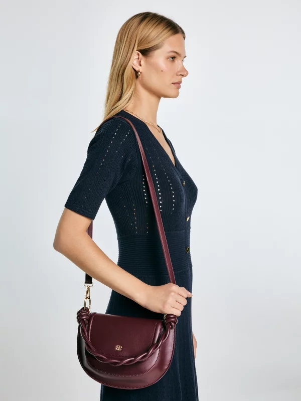 Torebka damska do ręki z dodatkowym paskiem bordowa Francisa 604