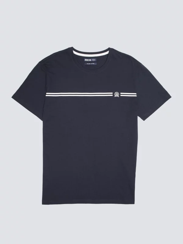 Koszulka męska oversize z nadrukiem granatowa Misser 403