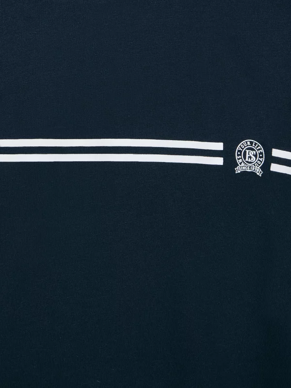 Koszulka męska oversize z nadrukiem granatowa Misser 403