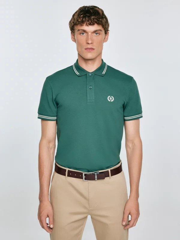 Koszulka męska polo zielona Poller 304