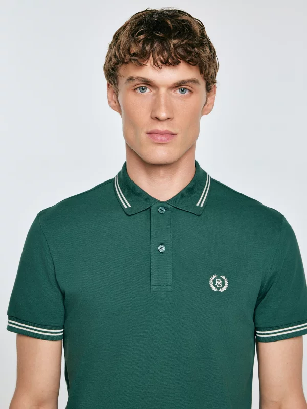 Koszulka męska polo zielona Poller 304