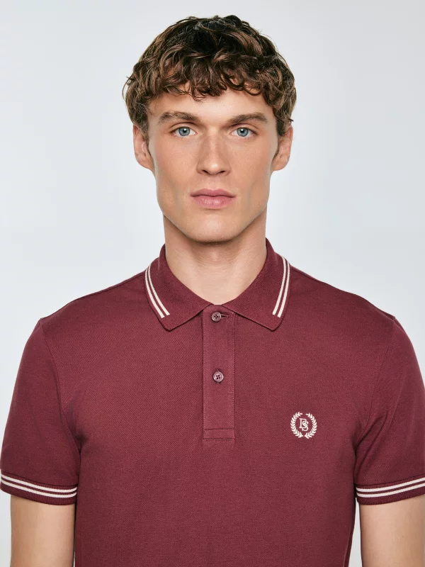 Koszulka męska polo bordowa Poller 604