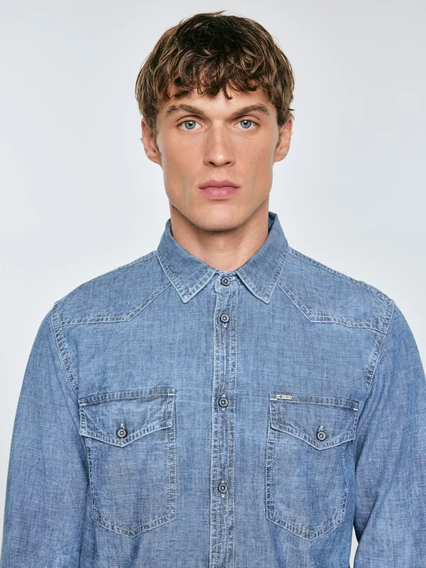 Koszula męska niebieska Retinez 401