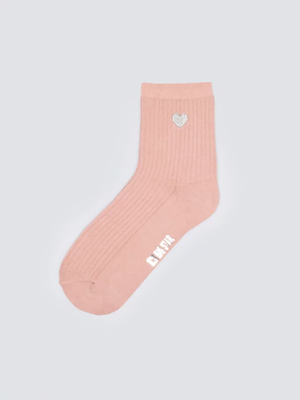 Skarpety damskie prążkowane różowe Sonja 600