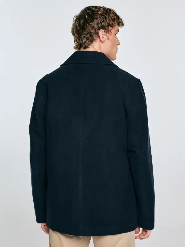 Płaszcz męski dwurzędowy typu bosmanka granatowy Komplit 404