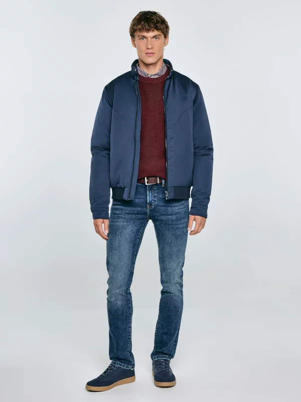 Kurtka męska typu harrington ocieplana granatowa Kye 403