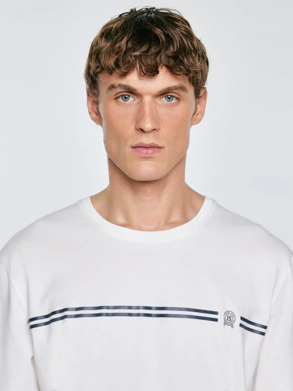 Koszulka męska oversize z nadrukiem biała Misser 100