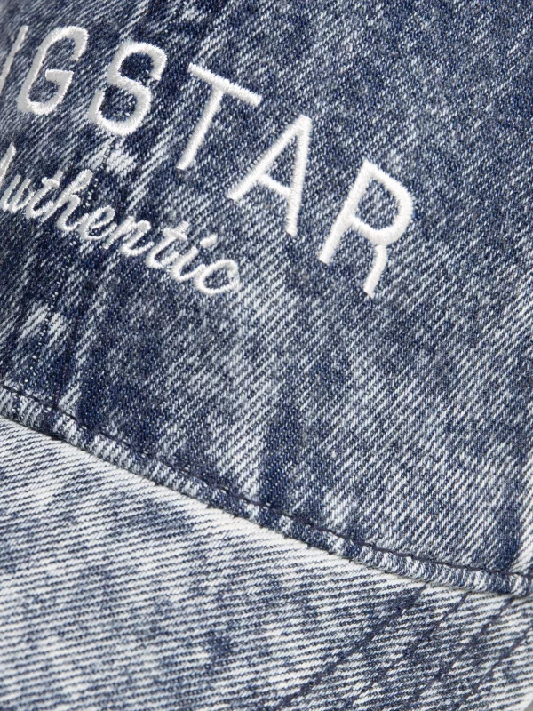 Czapka z daszkiem jeansowa z efektem postarzania niebieska Densi 400