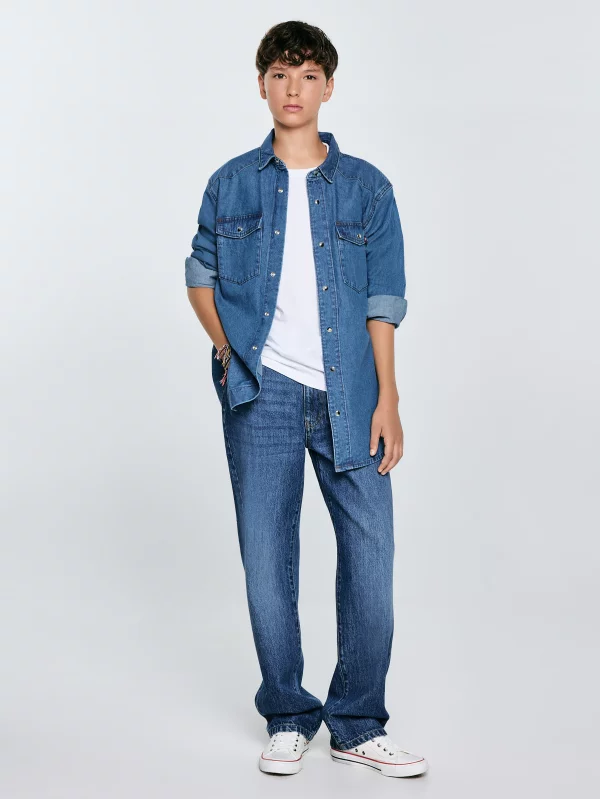 Jeansy chłopięce loose granatowe Zacky 586