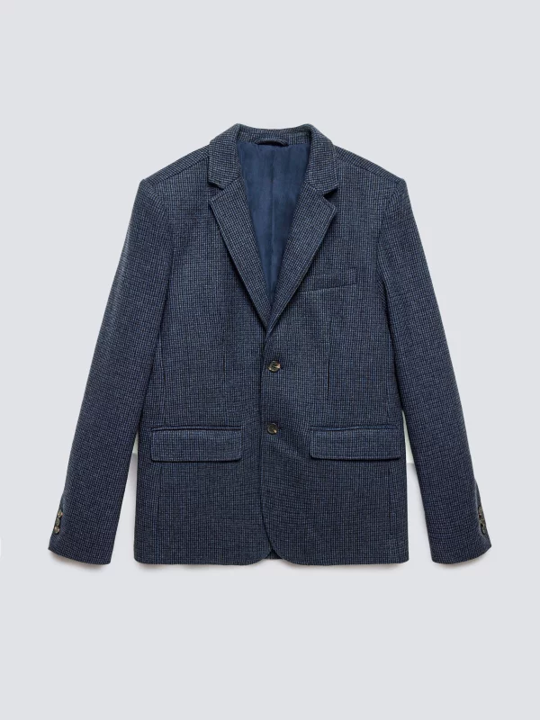 Marynarka męska z dodatkiem wełny granatowa Ares 403