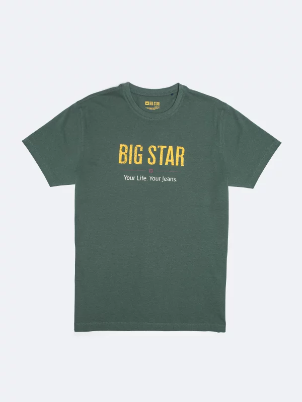 Koszulka męska o klasycznym kroju zielona Bruno 300