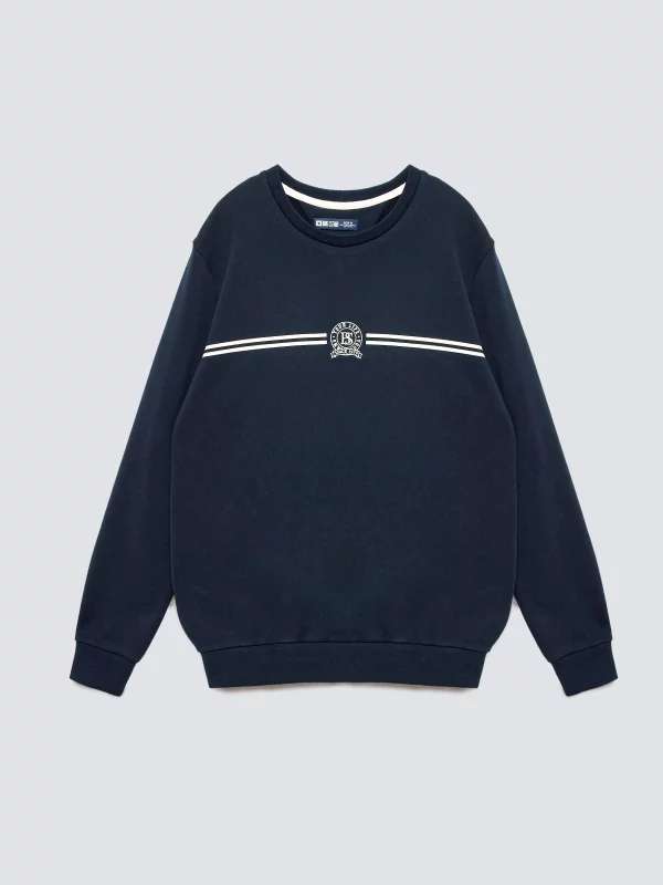 Bluza męska z haftem granatowa Daniel 403