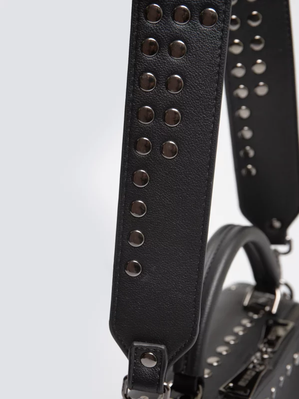 Torebka damska do ręki z dwoma dodatkowymi paskami czarna Priscilla 906