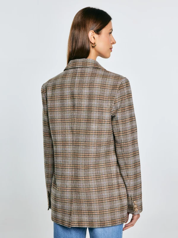 Marynarka damska z dodatkiem wełny w kratę Stilla 000