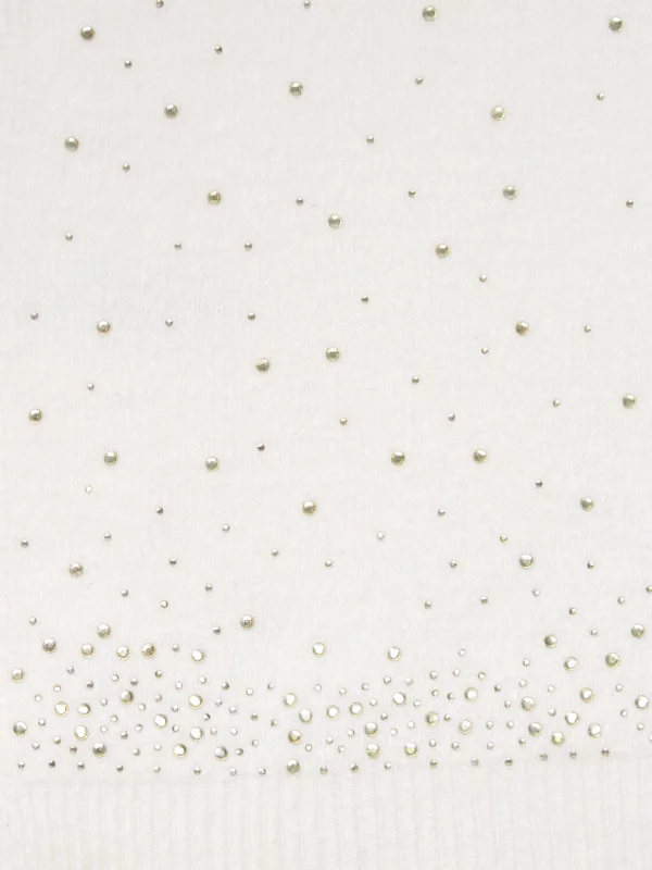 Czapka damska z kryształkami kremowa Cristas 103