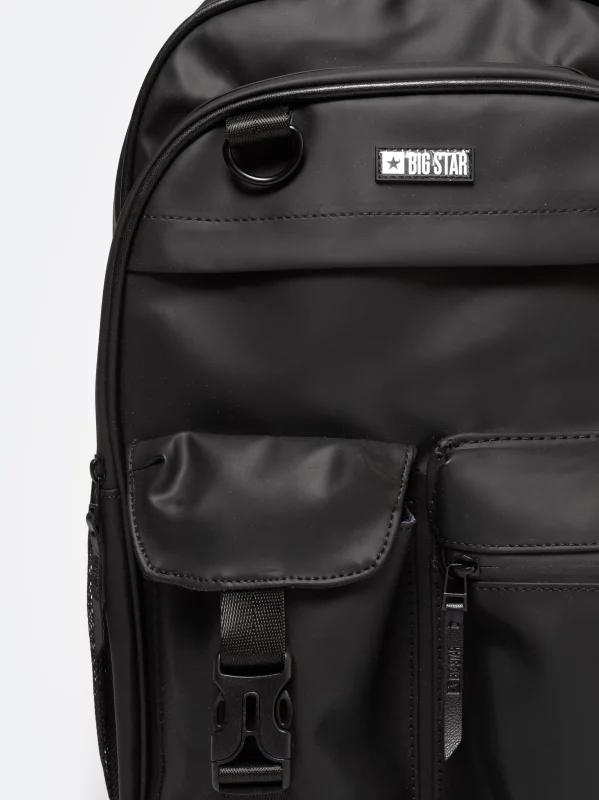 Plecak z ozdobnymi kieszonkami czarny Simone 906