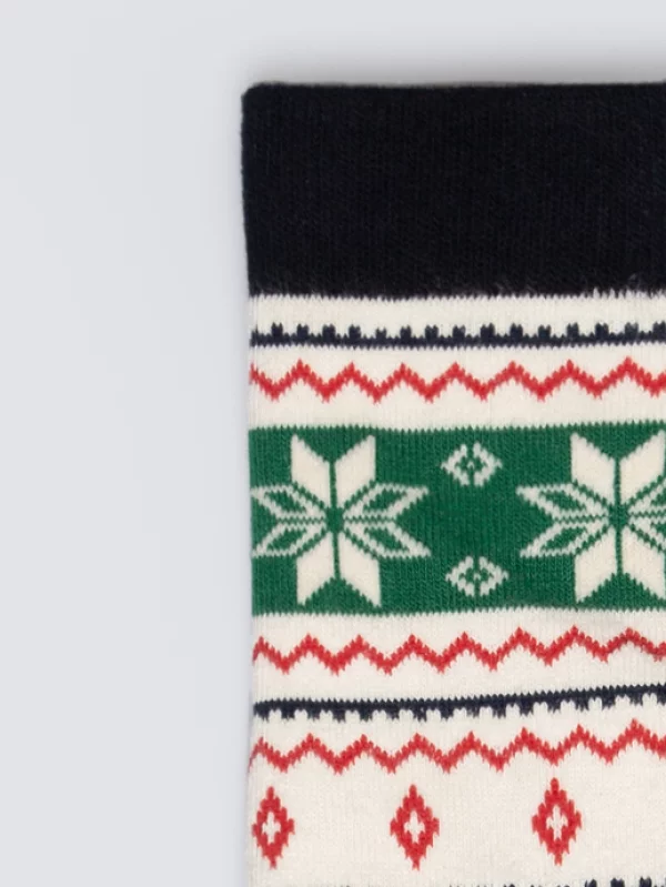 Skarpety męskie ze wzorem skandynawskim zielone Daryl 301