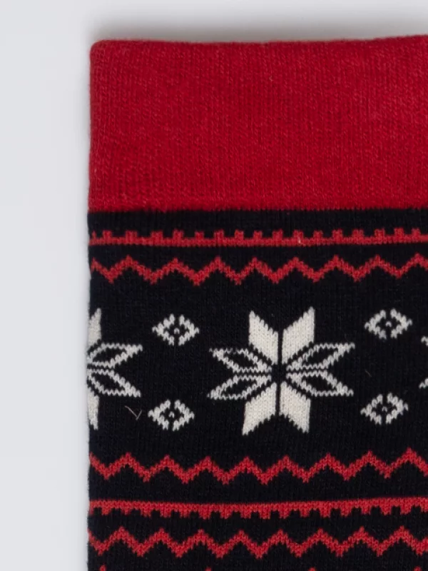 Skarpety męskie ze wzorem skandynawskim czerwone Daryl 603