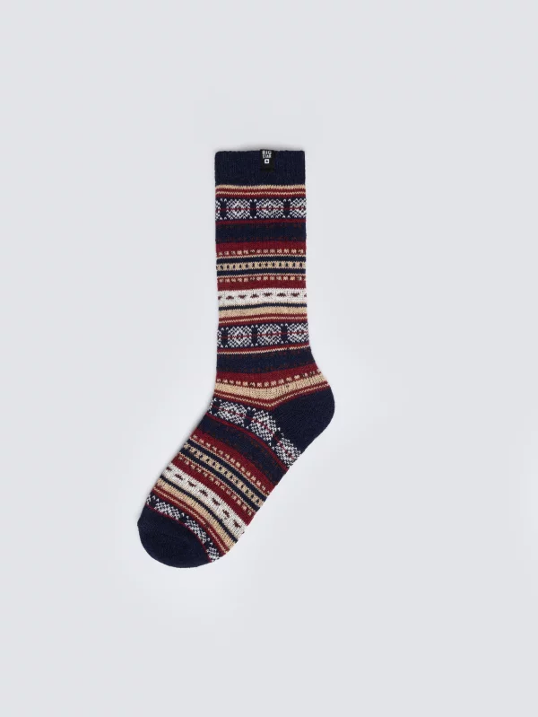 Skarpety męskie z dodatkiem wełny granatowe Nordis 403