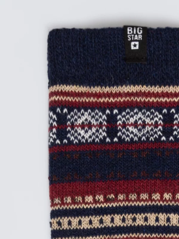 Skarpety męskie z dodatkiem wełny granatowe Nordis 403