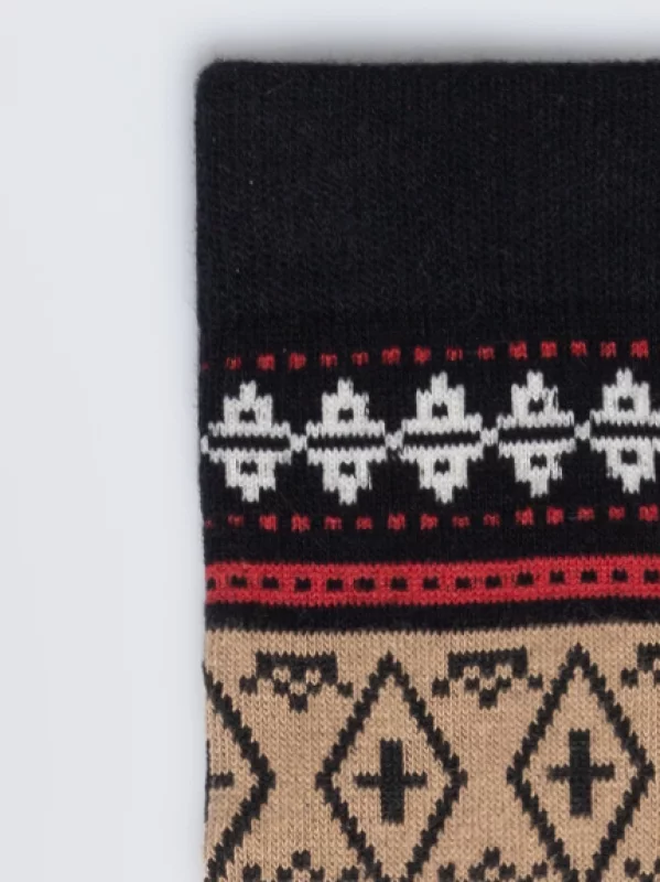 Skarpety męskie ze wzorem skandynawskim czarne Norman 906