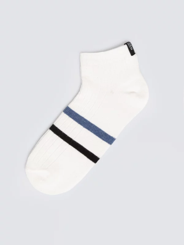 Stopki męskie z dwoma paskami białe Tagaros 100