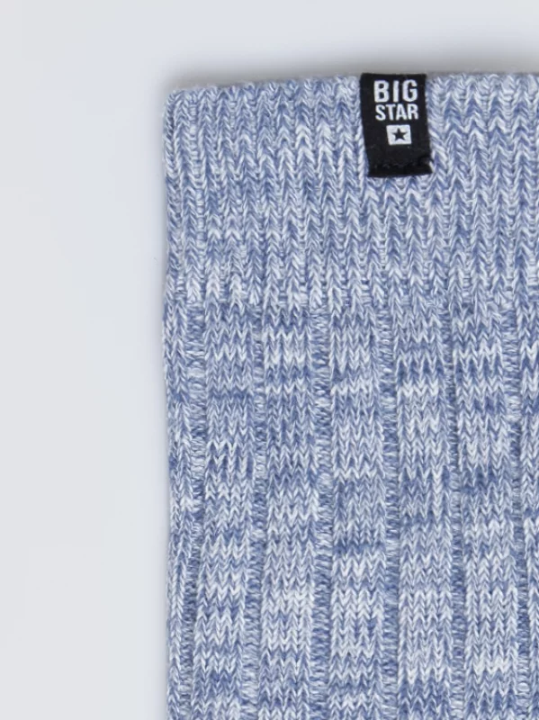 Skarpety męskie melanżowe niebieskie Wood 401