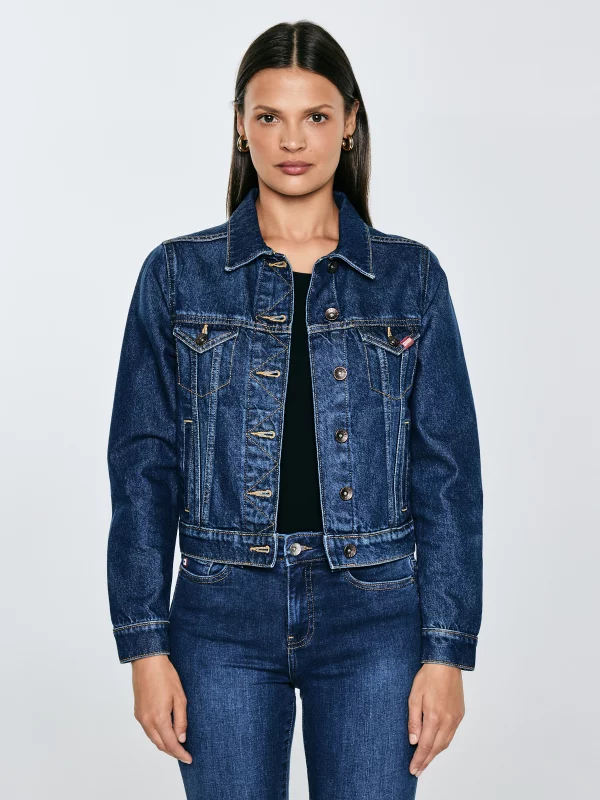 Granatowa kurtka jeansowa damska Josephine 507 | Bigstar.pl