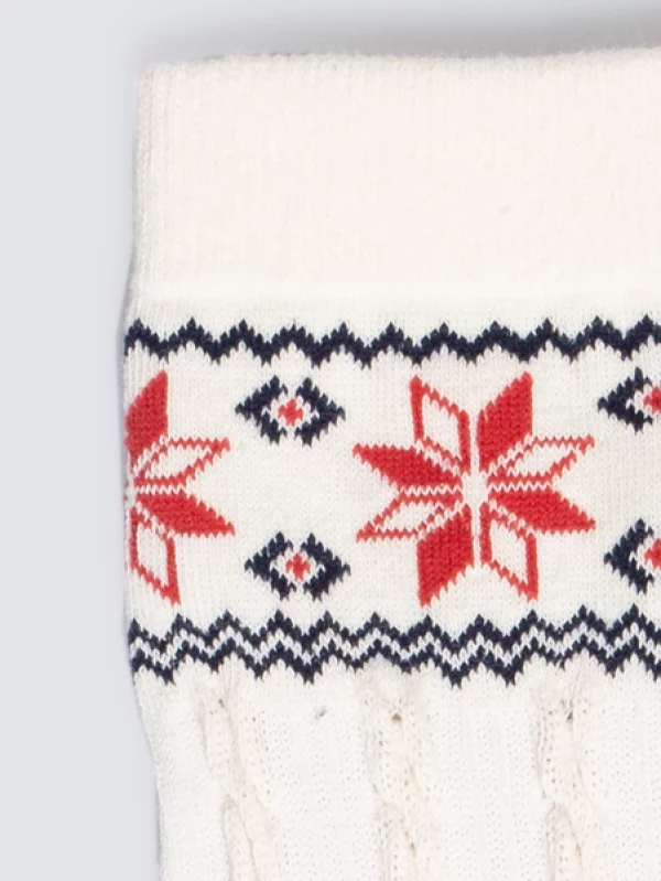 Skarpety damskie z ozdobnym splotem białe Bianca 100