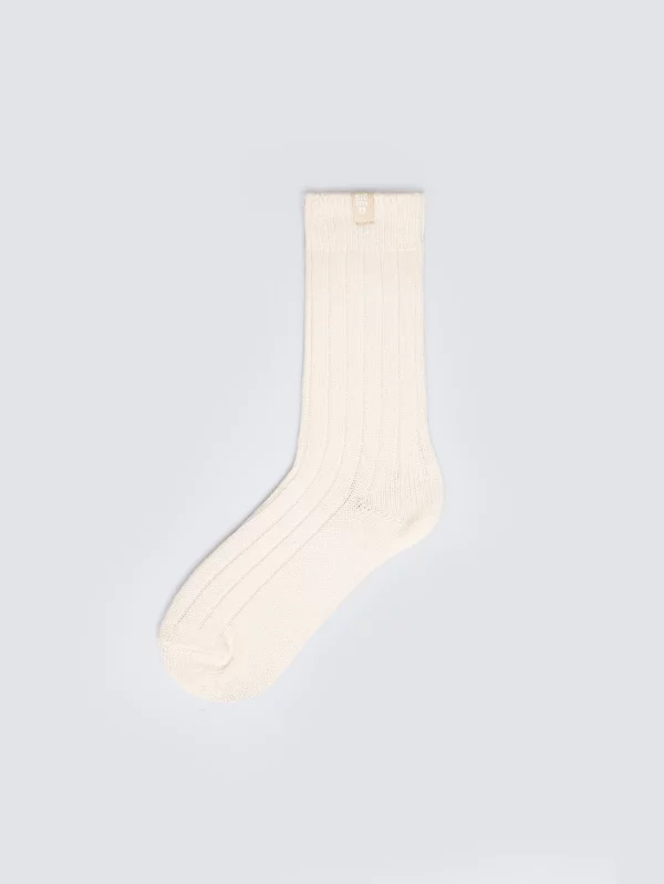 Skarpety damskie w prążek kremowy Doti 102