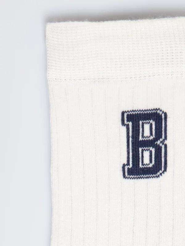 Skarpety chłopięce kremowo-granatowe Letro 102