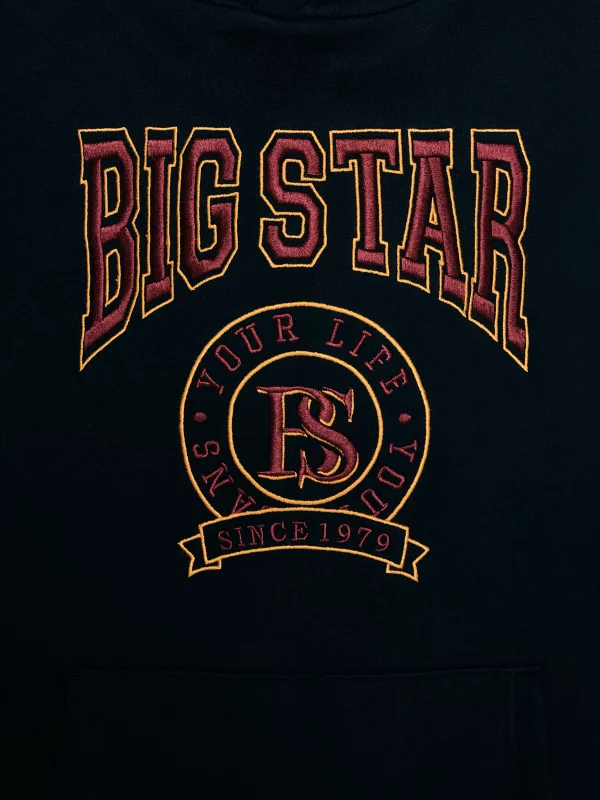 Bluza chłopięca z kapturem z haftem granatowa Liron 403