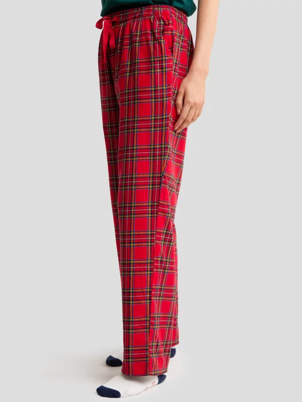 Spodnie piżamowe w kratę czerwone Senminis 603