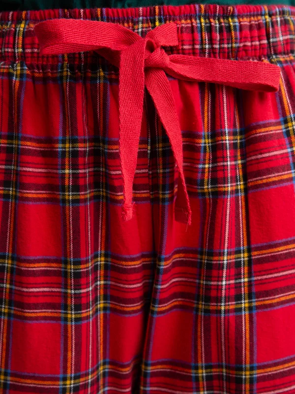 Spodnie piżamowe w kratę czerwone Senminis 603