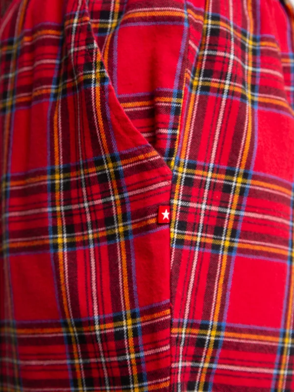 Spodnie piżamowe w kratę czerwone Senminis 603