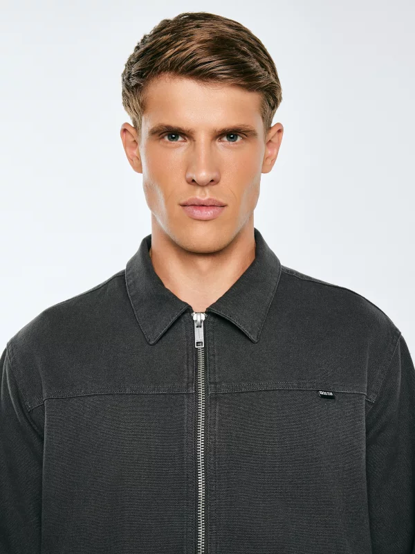 Kurtka męska z kołnierzem czarna Braydon 906