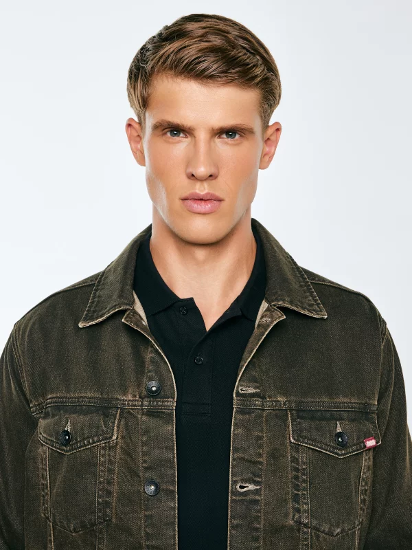 Kurtka męska jeansowa brązowa Charlie 888