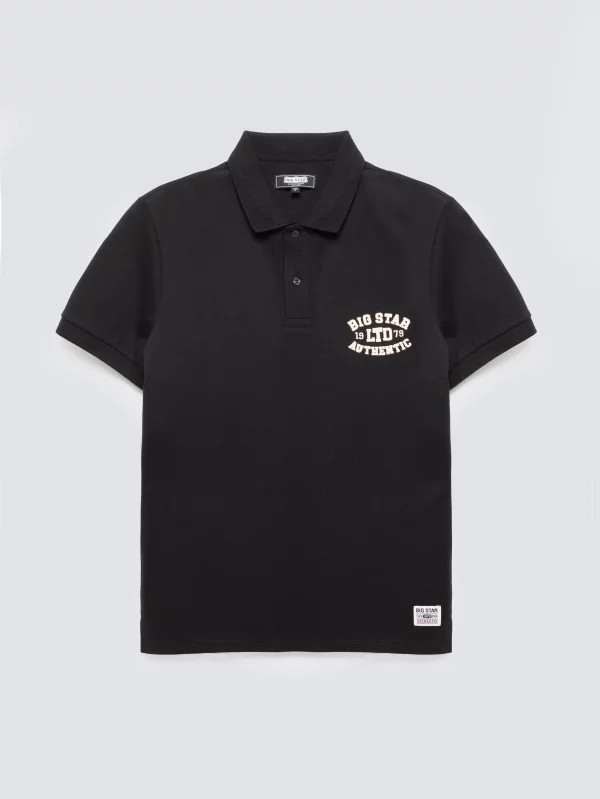 Koszulka męska polo czarna Livier 906